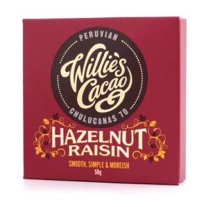 Willie's Cacao - Mørk Chokolade med Hasselnødder & Rosiner 50g