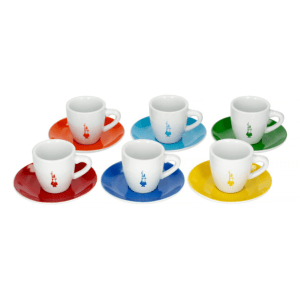 Bialetti Color - Sæt med 6 Espresso kopper & underkopper - Multicolor