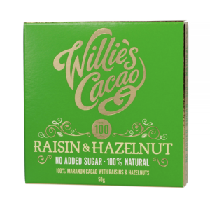 Willie's Cacao - Uden Sukker - Rosin & Hasselnød 50g