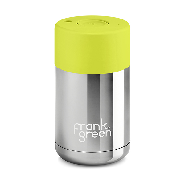 Frank Green To-Go Termokop & Kaffekrus - 295 ml - Chrome/Neon Gul